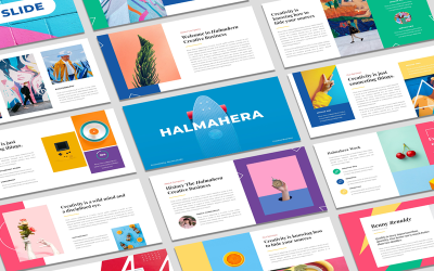 Halmahera - Шаблон PowerPoint для творческого бизнеса и поп-арта