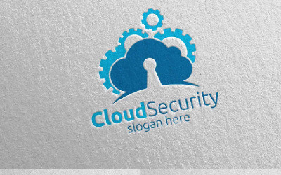 Logo bezpieczeństwa połączenia cyfrowego w chmurze