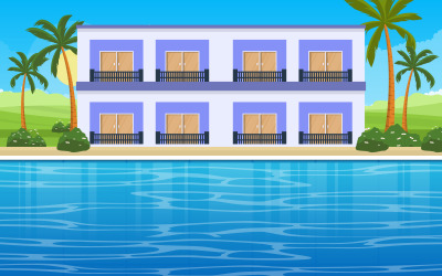 Naturhotelansicht - Illustration