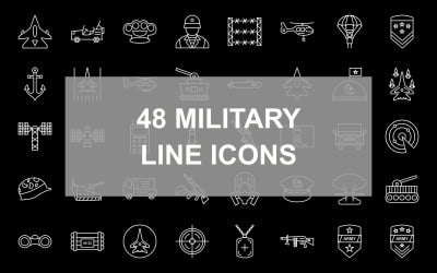 48 перевернутых иконок военной линии