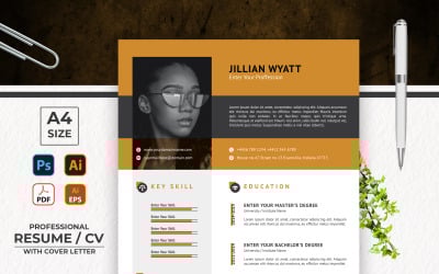 Plantilla imprimible del curriculum vitae / CV de Jillian Wyatt