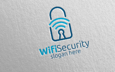 Logotipo de seguridad wifi de bloqueo