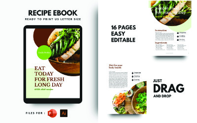 Diéta ma receptek eBook PowerPoint bemutató sablon