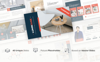 Luminouse - modelo de PowerPoint de móveis e design de interiores