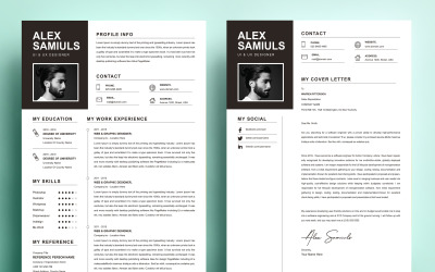 Alex Samiuls - Druckbare Lebenslaufvorlage für UX / UI Designer