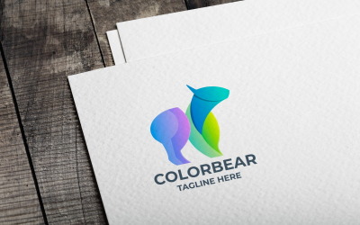 Modèle de logo ours couleur