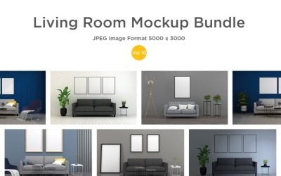 3D Rendered Interior Living Room Mockup Vol-10