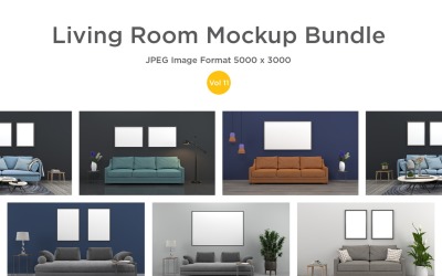 3D Rendered Interior Living Room Mockup Vol-11