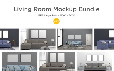 3D Rendered Interior Living Room Mockup Vol-12
