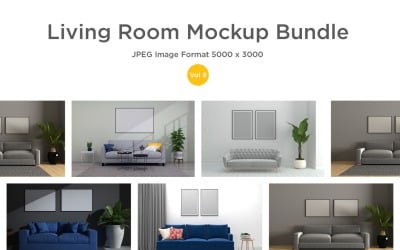 3D Rendered Interior Living Room Mockup Vol-9
