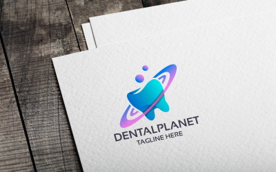 Sjabloon met logo voor tandheelkundige planeet