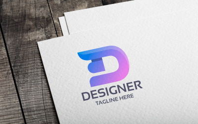 Modèle de logo de lettre D de concepteur
