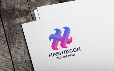 Modèle de logo Hashtagon