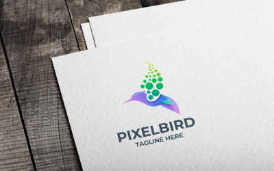 Pixel fågel logotyp mall