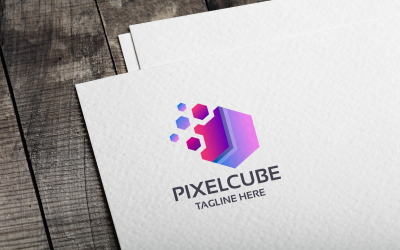 Modelo de logotipo do Pixel Cube