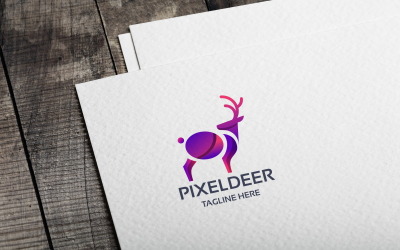 Modèle de logo Pixel Deer