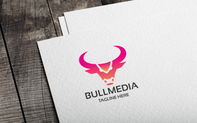 Plantilla de logotipo de Bull Media