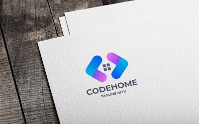 Plantilla de logotipo de Code Home
