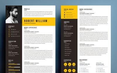 Robert William - Professional Photographer Printable Resume Templates
