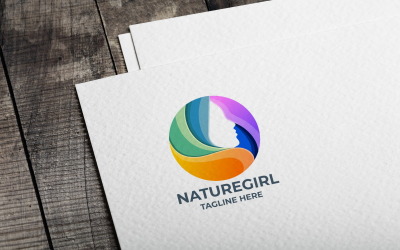 Příroda dívka Logo šablona