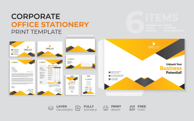 Abstract Business Stationery Design - Corporate Identity Template