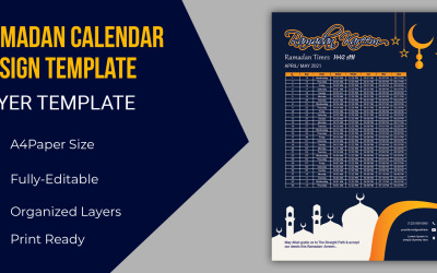 Diseño de calendario musulmán - Plantilla de identidad corporativa.