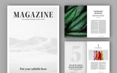 Minimalist Magazine Templates Layout (A4+US)