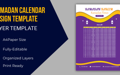 Návrh kalendáře Iftar 2021 - šablona Corporate Identity