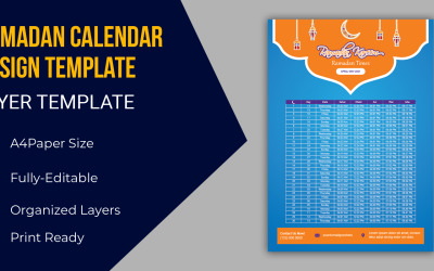 Ramadán pozdrav kalendář - šablona Corporate Identity.