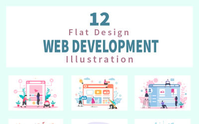 12 Web Development Flat - Illustration