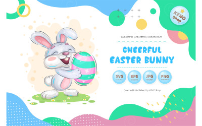 Cheerful easter bunny - Vector Image