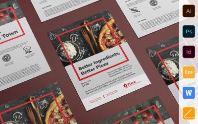 Gebrauchsfertiger Pizza Flyer - Corporate Identity Template