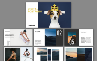 Modelli di riviste con layout di portfolio digitale