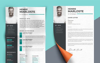 Prémium Henrie Marloste - Clean Resume CV Template Önéletrajz sablon 172015