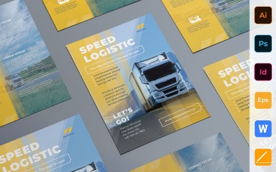 Ready-to-use Trucks Logistics Flyer - Corporate Identity Template