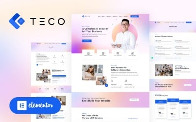 TECO - IT Solutions &amp;amp; Services Business Motyw Elementor WordPress