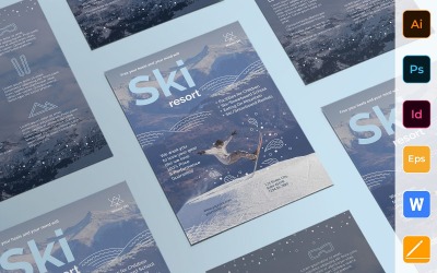 Volantino Creative Ski Resort - Modello di identità aziendale