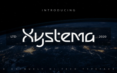 Xystema | Carattere tipografico unico Hi-Tech