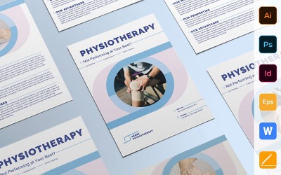 Folheto de Fisioterapia Profissional - Modelo de Identidade Corporativa