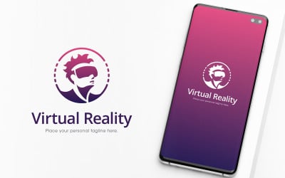 Modèle de logo de réalité virtuelle moderne