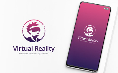 Modelo de logotipo moderno de realidade virtual
