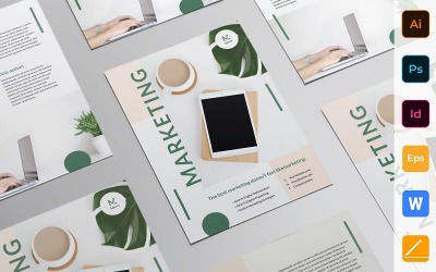 Professionell reklamblad för digital marknadsföringsföretag - mall för företagsidentitet