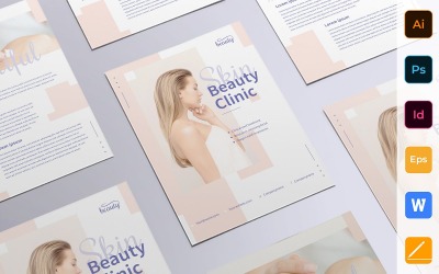 Professioneller Skin Beauty Clinic Flyer - Vorlage für Corporate Identity