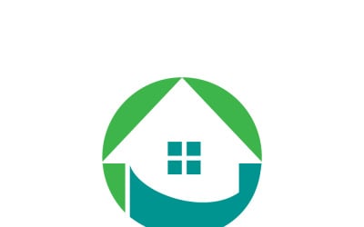 Yeşil Ev Logo Şablonu