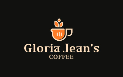 Modèle de logo de marque de café