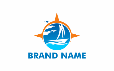 Compass Beach modern Logo Template