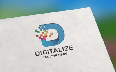Digitális D betű logó