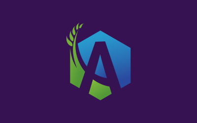 Letra um modelo de logotipo de trigo