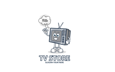 Modello di logo mascotte TV