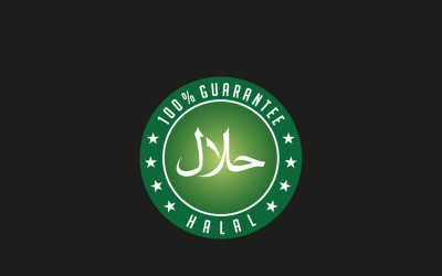 Muslimsk Halal tecken logotyp mall